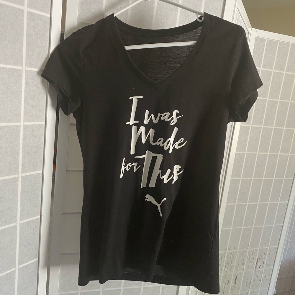 black puma athletic t shirt